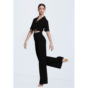 Weissman | The Story Never Ends 2-Piece Black Wide Leg Dance Costume, Size SA